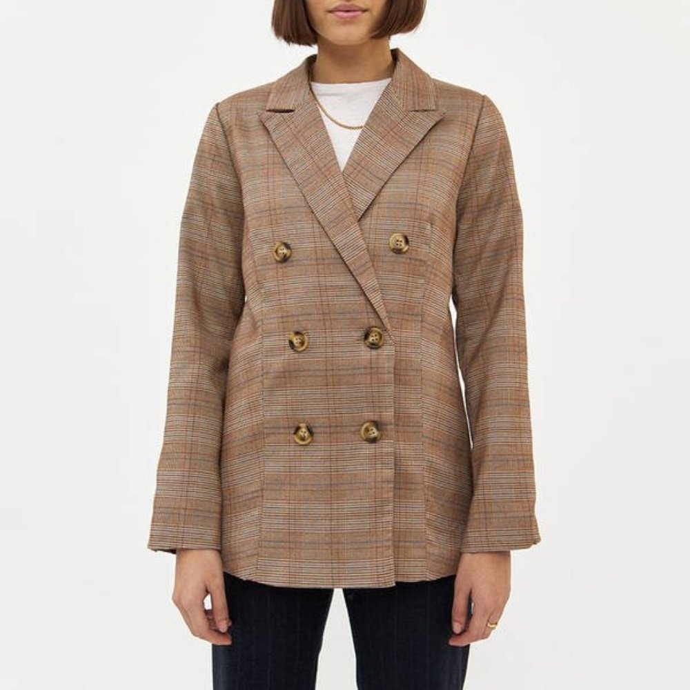 stelen brown plaid blazer, small